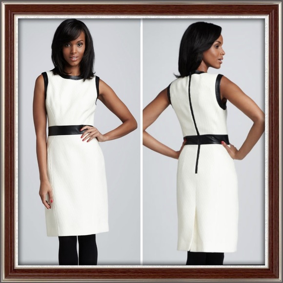 Milly of New York Dresses & Skirts - Milly of New York Leather Trim Knit Dress, Size 10